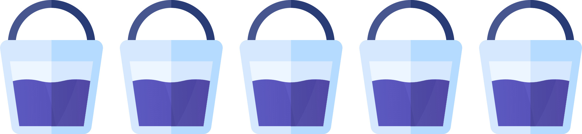 Example of buckets being full
