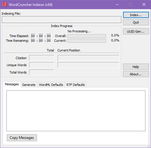 Indexer Menu