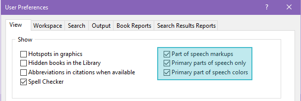 User Preferences for POS Markup Codes